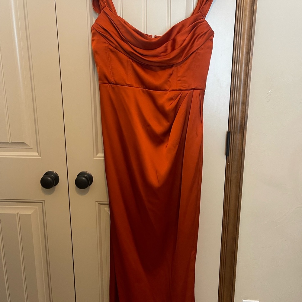 Azazie Burnt Orange Bridesmaid Dress